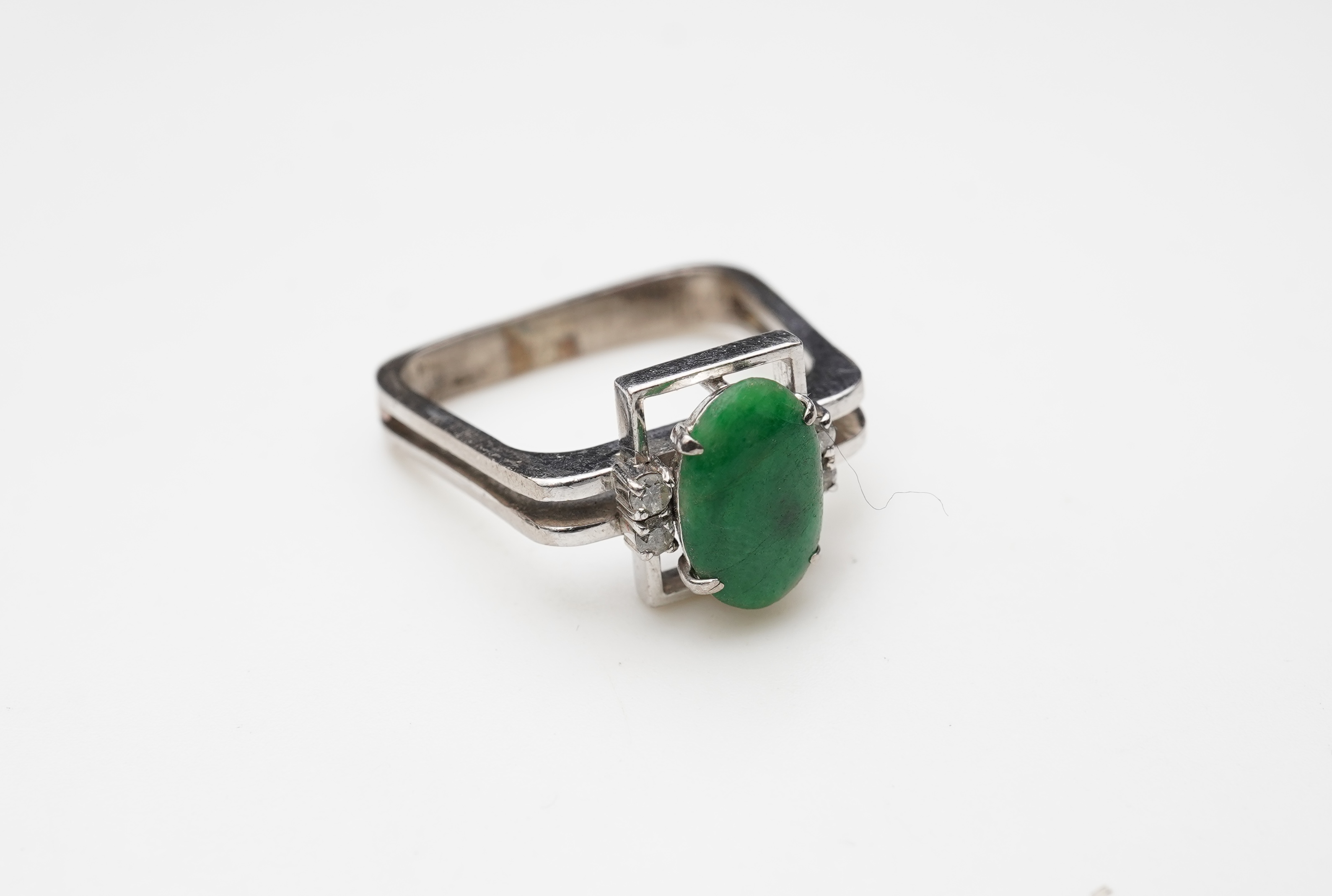 A jadeite bracelet and ring
